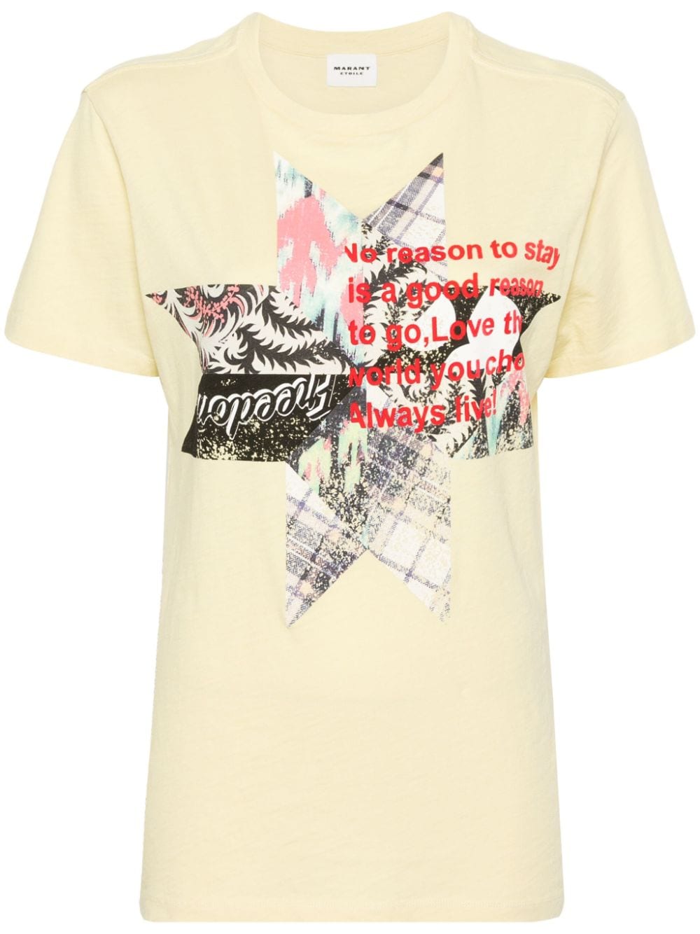 Marant Etoile Zewel Graphic-print T-shirt In 黄色