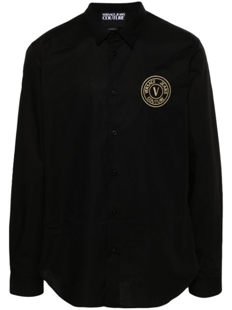 Versace Jeans Couture logo-embroidered cotton shirt