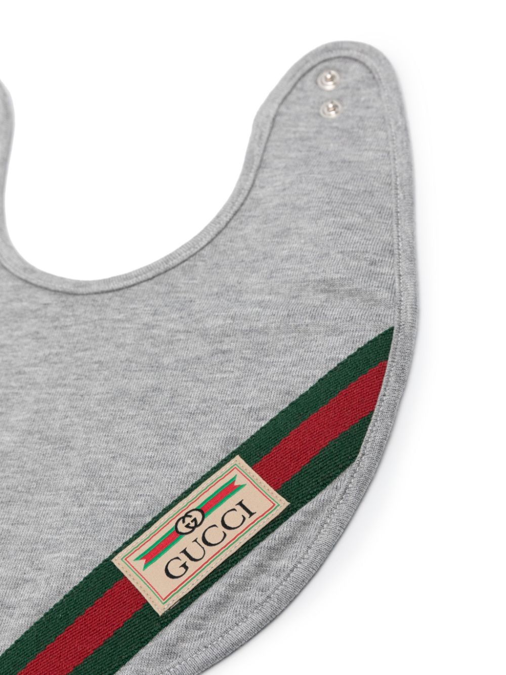 Image 2 of Gucci Kids Web-stripe cotton bib