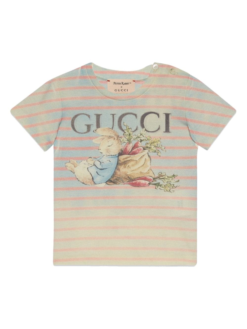 Gucci Babies' X Peter Rabbit Striped T-shirt In Blau