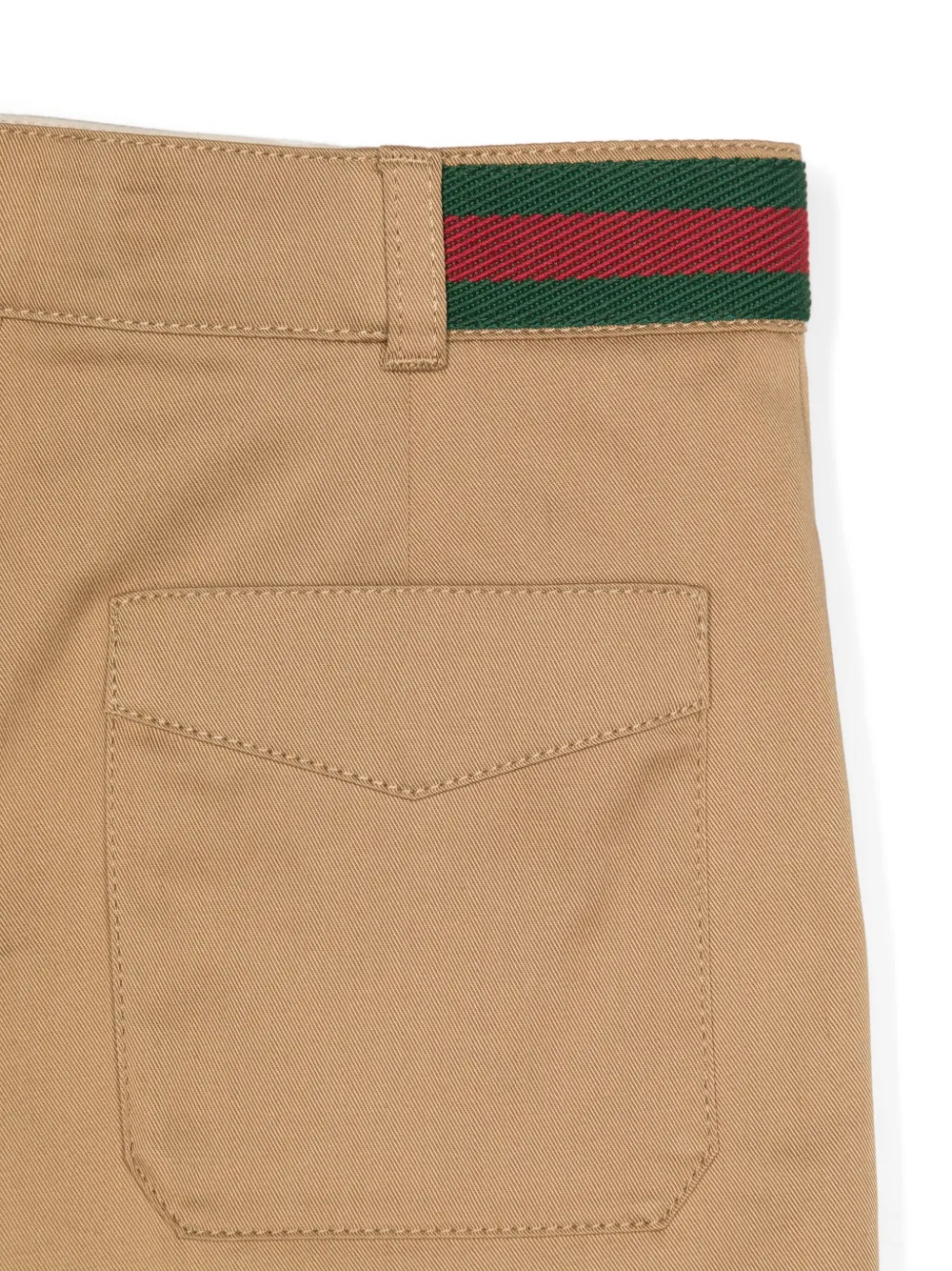Gucci Kids Web-detail Twill Shorts | Neutrals | FARFETCH