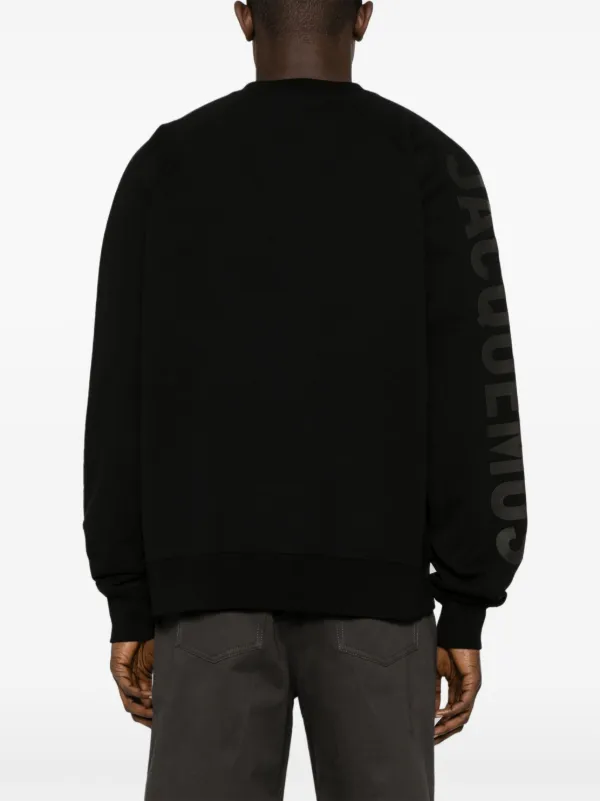 Jacquemus Le Sweatshirt Typo Cotton Top | Black | FARFETCH