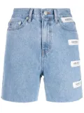 Kimhekim high-rise logo-patches denim shorts - Blue