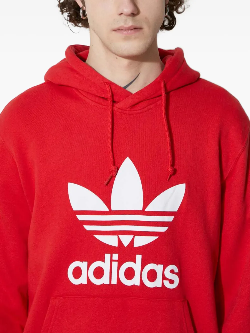 adidas Hoodie met logoprint Rood