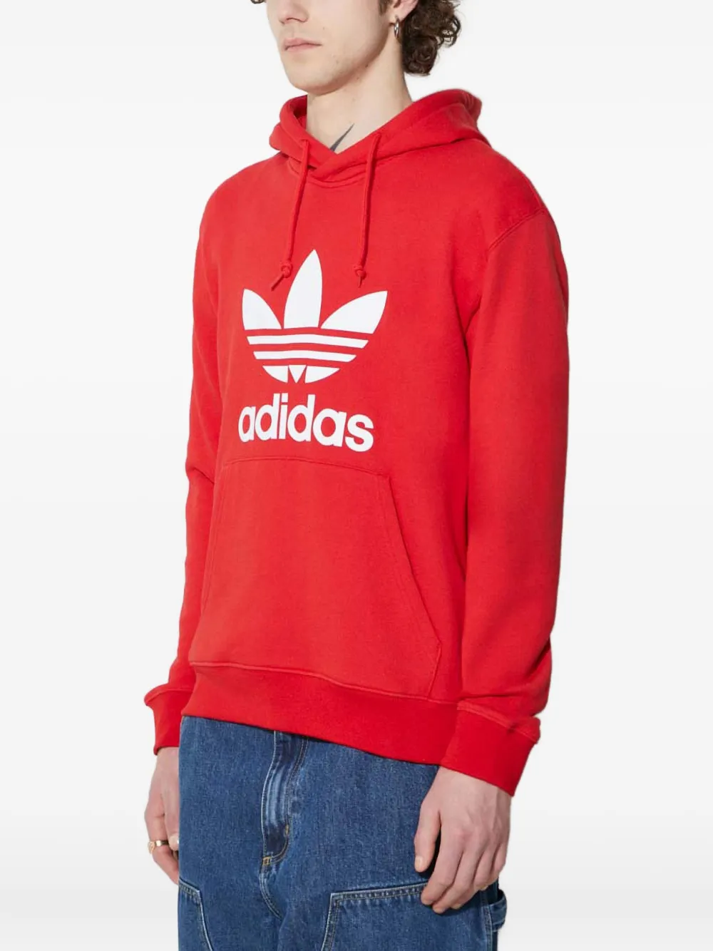adidas Hoodie met logoprint Rood