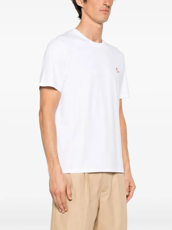 Maison Kitsuné Fox-patch Cotton T-shirt | White | FARFETCH