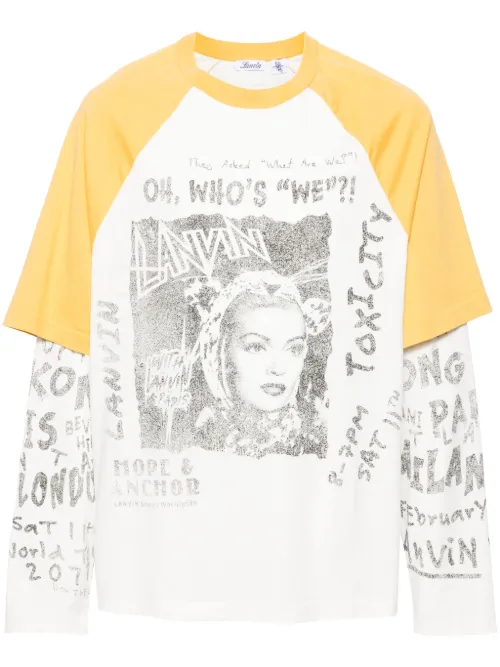 T-shirt en coton à effet superposé - Lanvin - Modalova