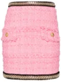 Balmain chain-embellished tweed miniskirt - Pink
