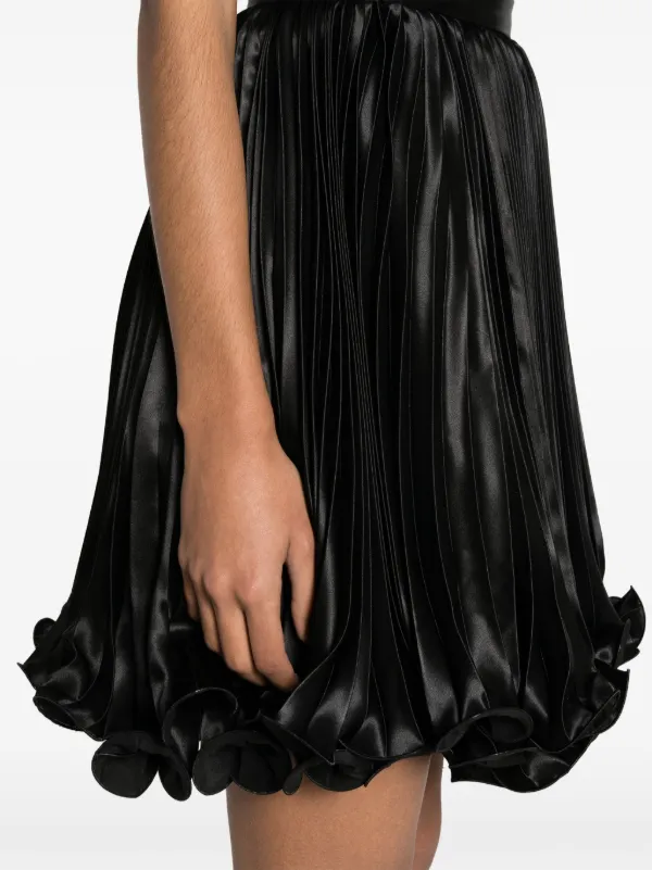 Black satin flared skirt best sale