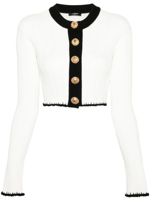 Balmain pointelle-trim cardigan Women