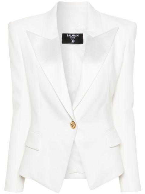 Balmain satin-lapel crepe blazer Women