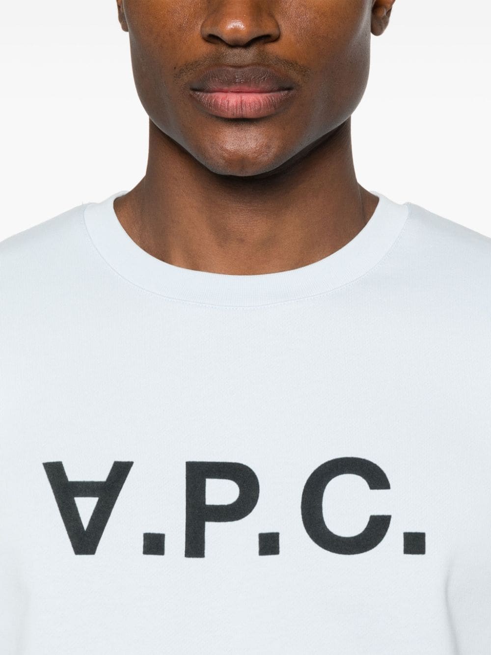 Shop Apc Vpc Flocked-logo Sweatshirt In Blue
