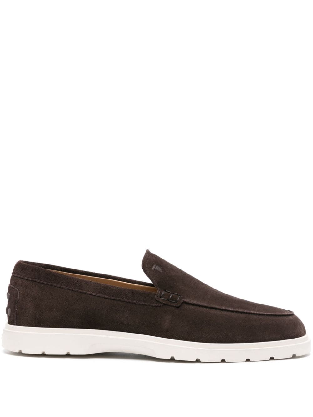 Tod's Slipper Suede Loafers In Brown
