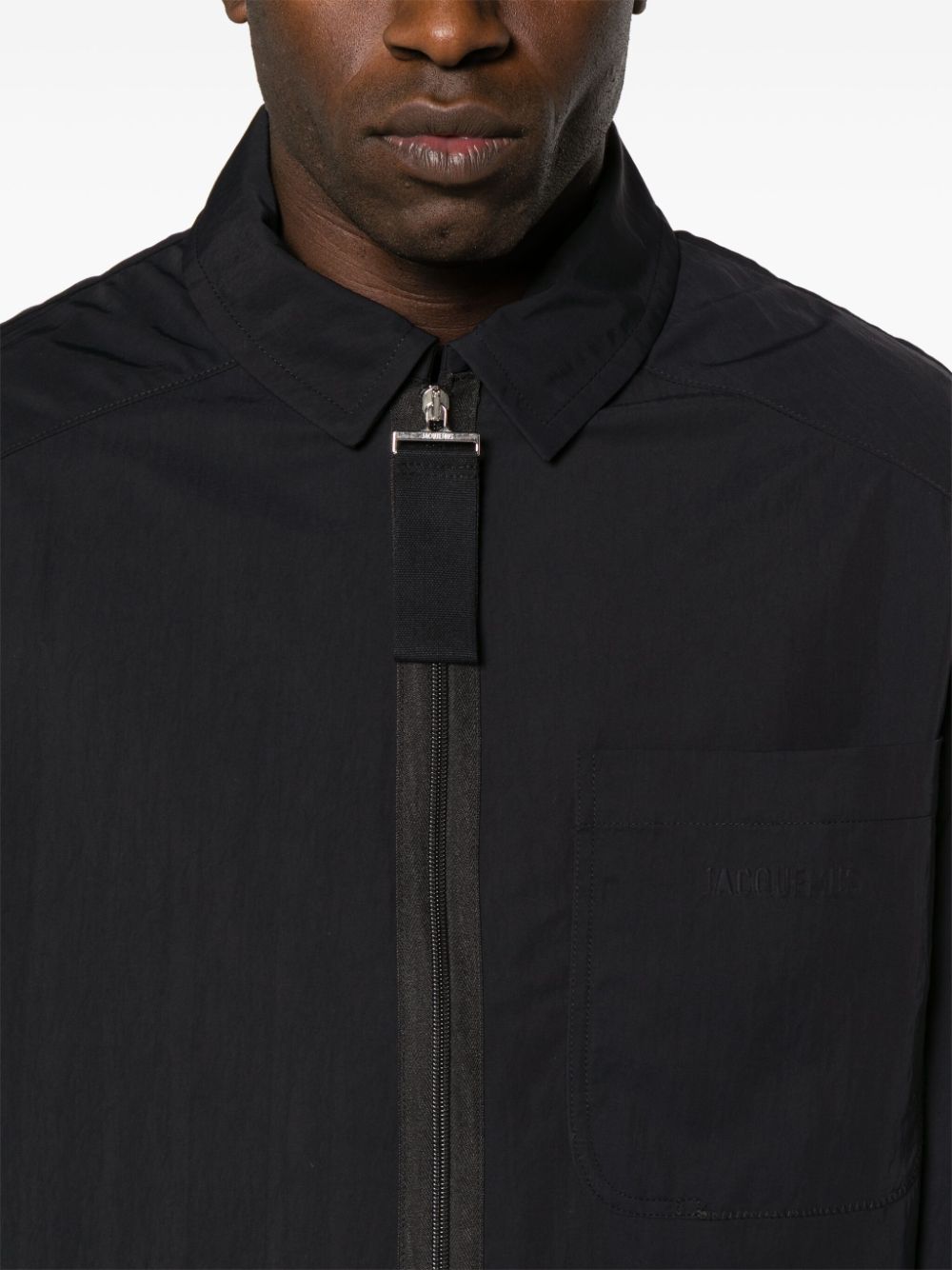 Jacquemus logo-embossed cotton shirt jacket Men