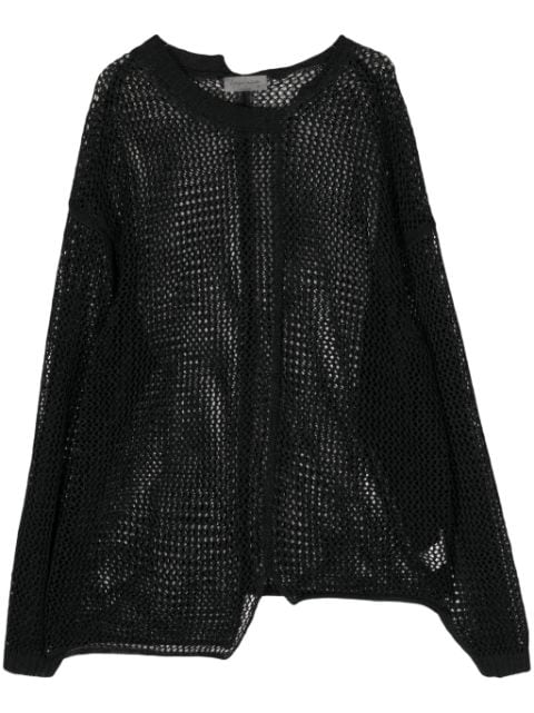 Yohji Yamamoto asymmetric distressed cotton jumper
