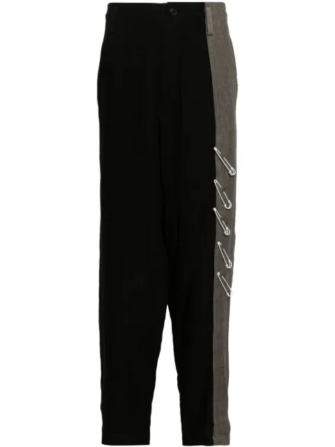 Yohji Yamamoto two-tone linen trousers