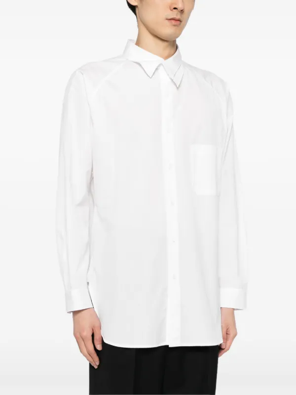 Tシャツ・カットソー YOHJI YAMAMOTO White Cotton Oversize T-Shirt Yohji Yamamoto asymmetric-collar Cotton Shirt | White