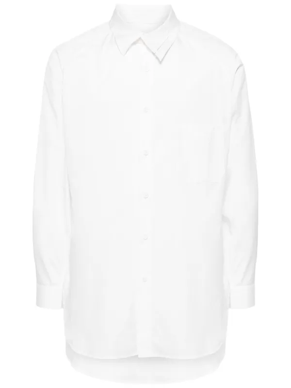 ヨウジヤマモト　アシメトリーシャツ　ホワイト Yohji Yamamoto アシンメトリーカラー シャツ | ホワイト | FARFETCH JP