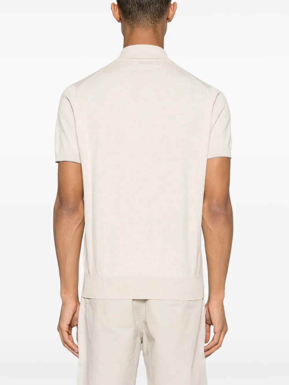 Shop Brunello Cucinelli Cotton Polo Shirt In Neutrals