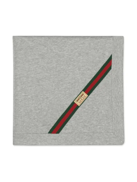 Gucci Kids Web-stripe cotton blanket