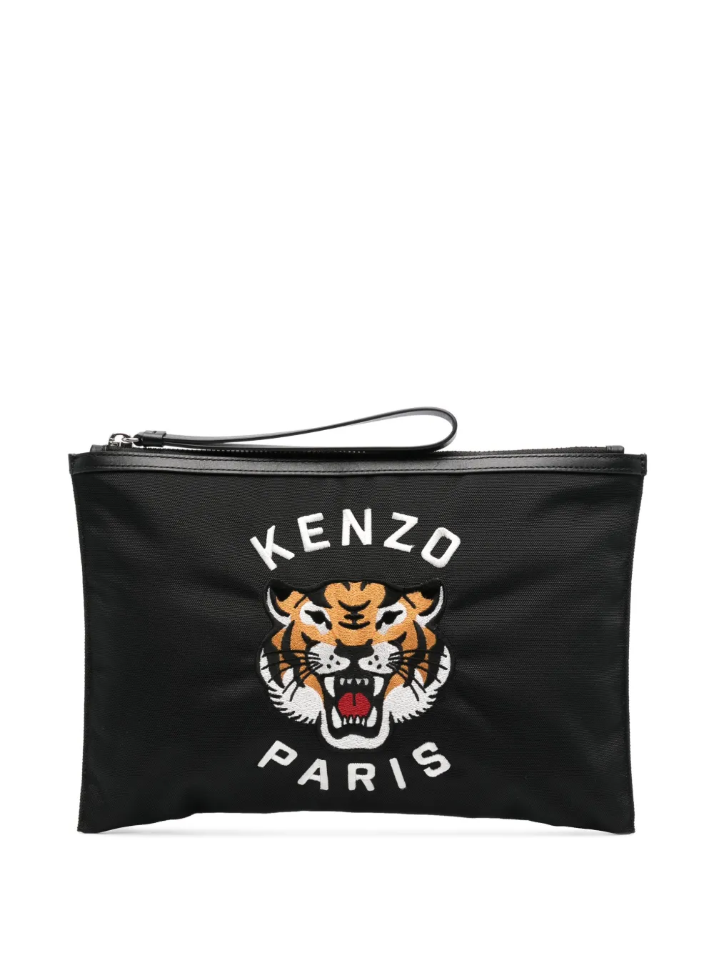 Kenzo Clutch met tijgerkop patroon Zwart