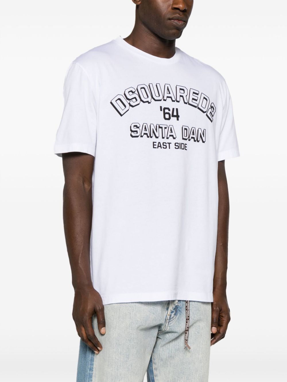 Shop Dsquared2 Logo-embossed Cotton T-shirt In White