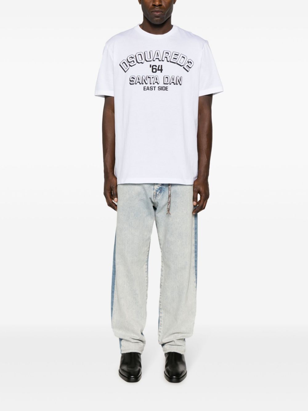 Shop Dsquared2 Logo-embossed Cotton T-shirt In White