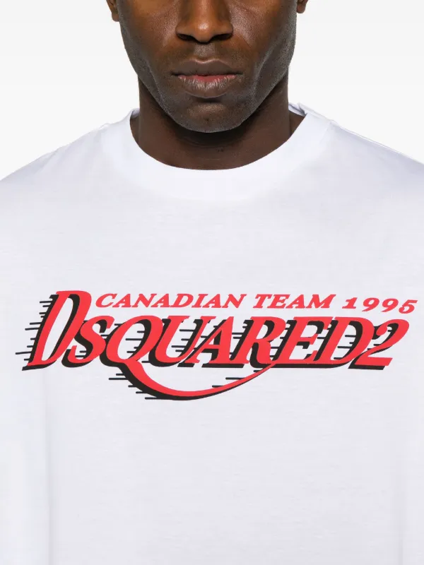 DSQUARED2 logo-print Cotton T-shirt | White | FARFETCH JO