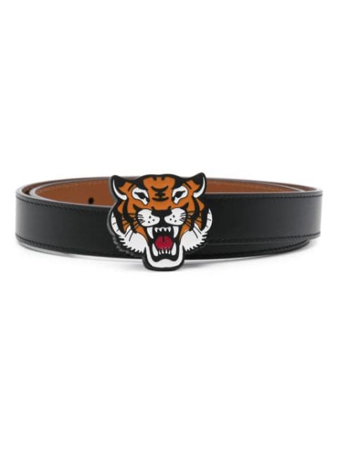 Kenzo tiger-buckle leather belt