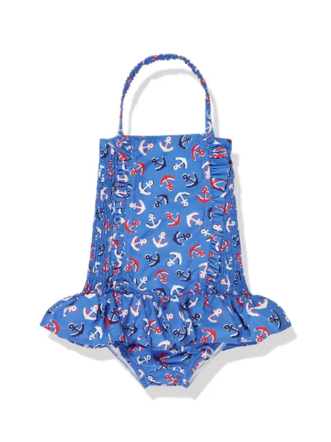 Rachel Riley anchor-print ruched swimsuit