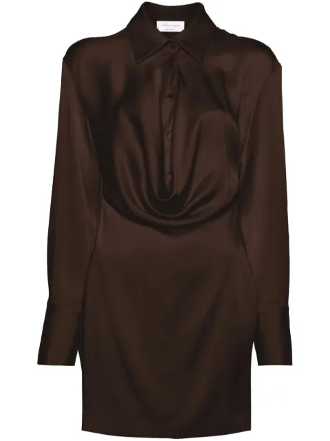 Blumarine cowl-collar satin shirt minidress
