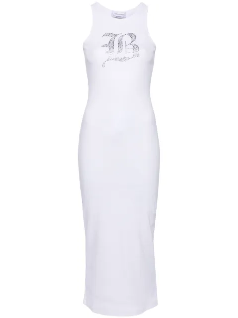 Blumarine rhinestoned ribbed maxi dress