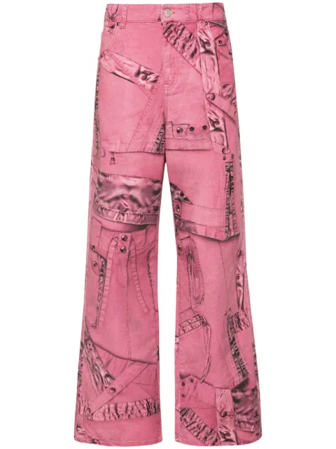 Blumarine cargo-patch print puddle trousers