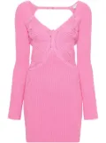 Blumarine butterfly-embroidered knitted minidress - Pink