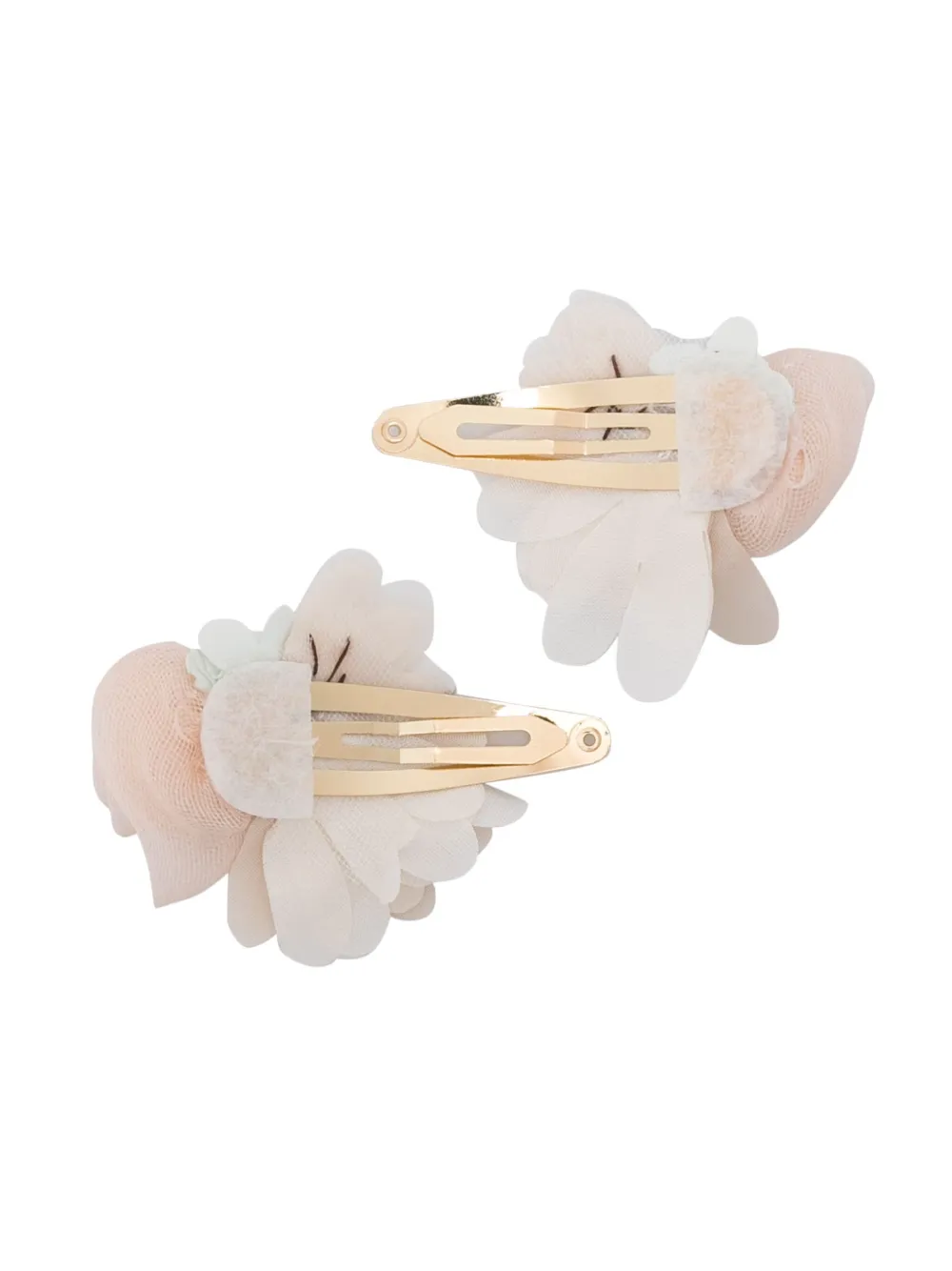 Bonpoint floral-appliqué silk hair clip - Roze