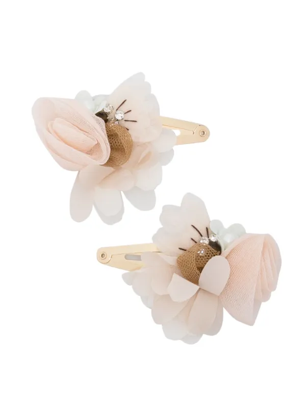 Bonpoint floral appliqu Silk Hair Clip Farfetch