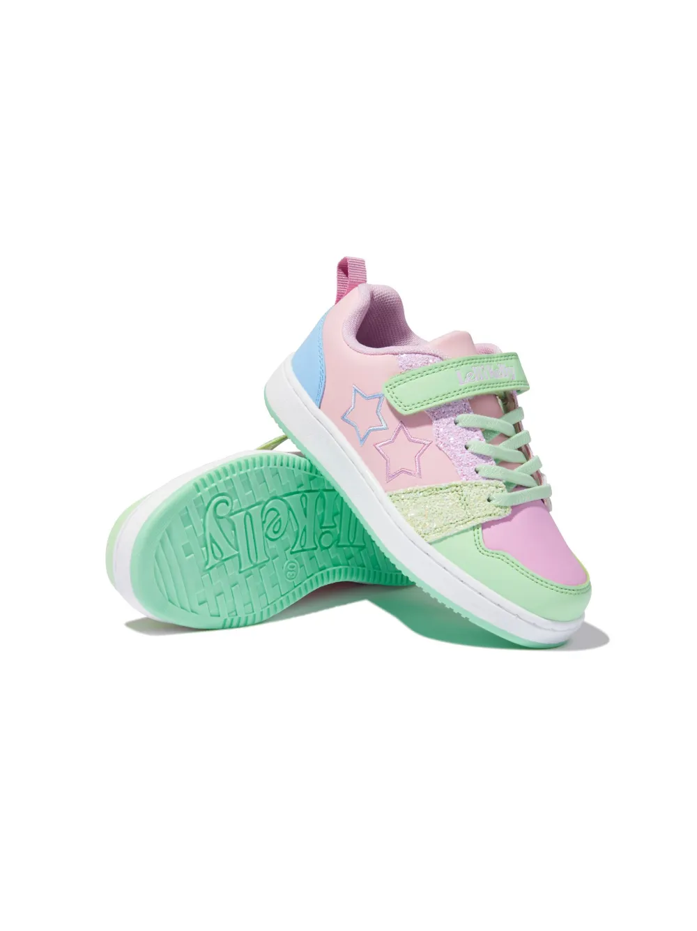 Lelli Kelly star-embroidered faux-leather sneakers - Roze