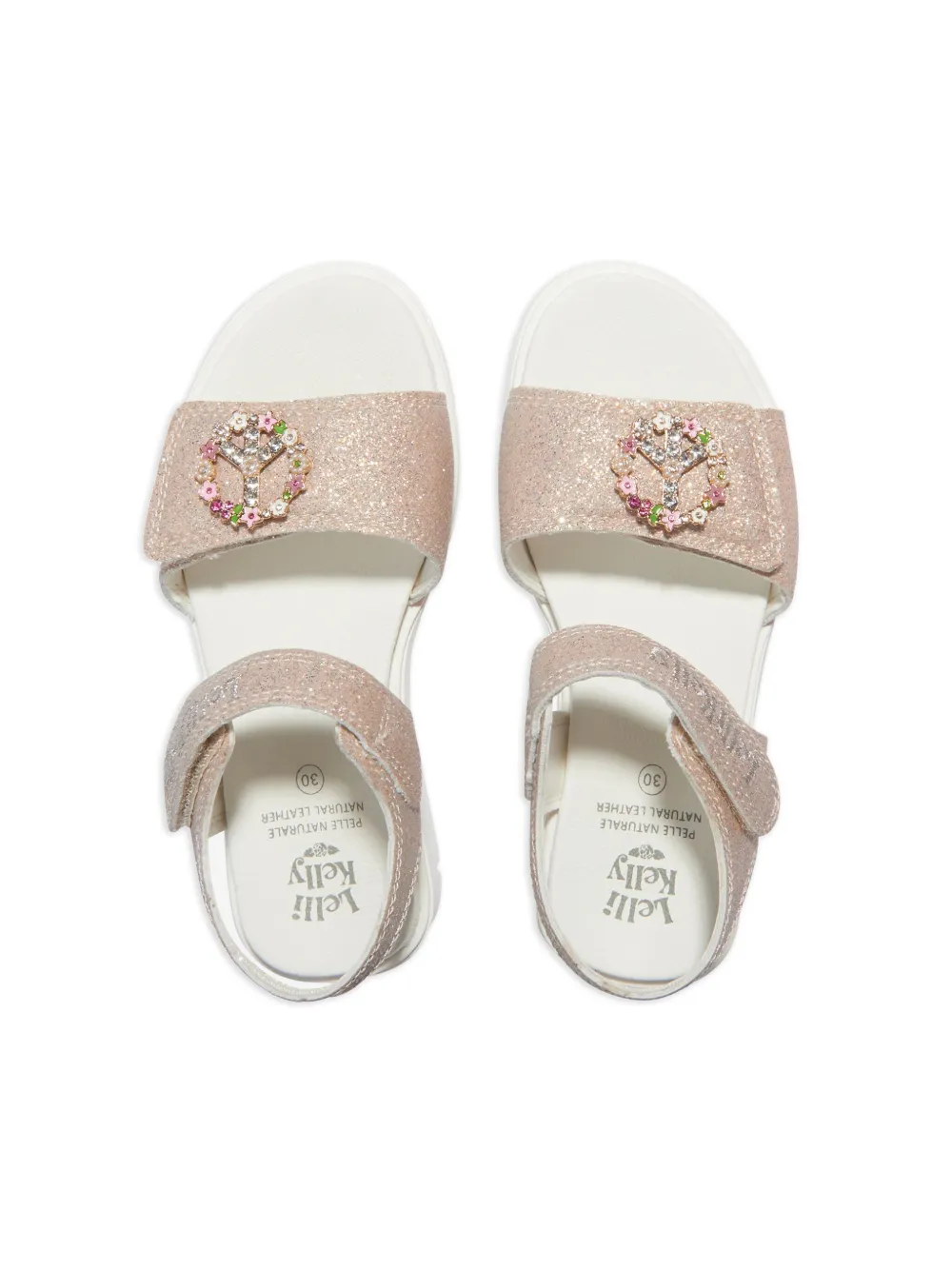 Shop Lelli Kelly Charm-embellished Glitter Sandals In Pink