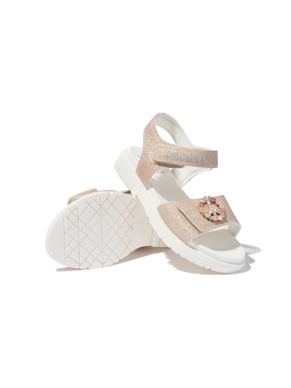 Shop Lelli Kelly Charm-embellished Glitter Sandals In Pink