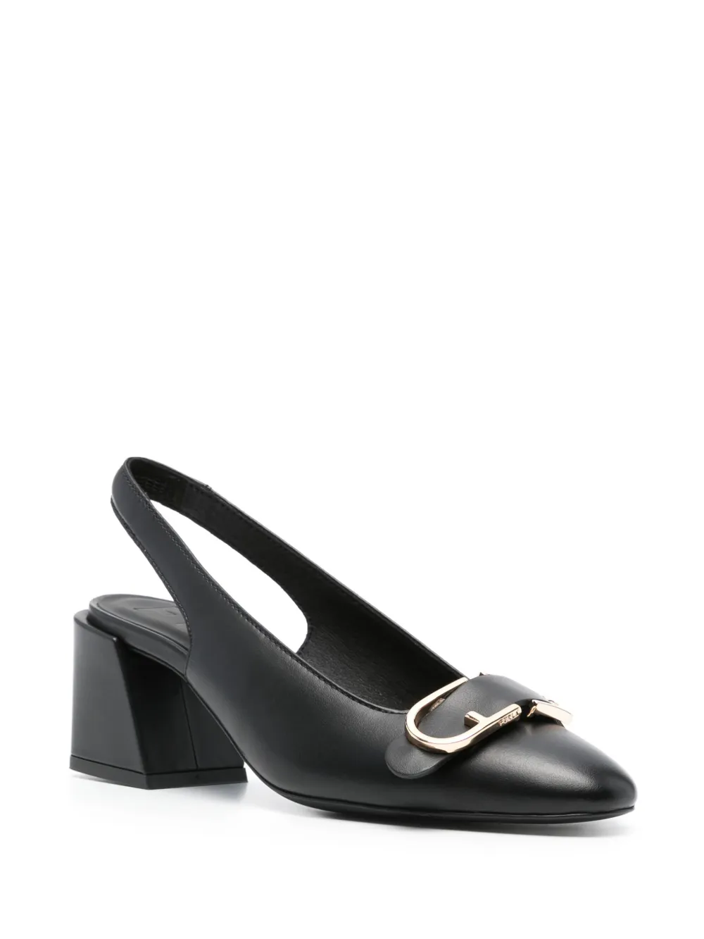 Shop Furla Flow 65mm Leather Pumps In Black