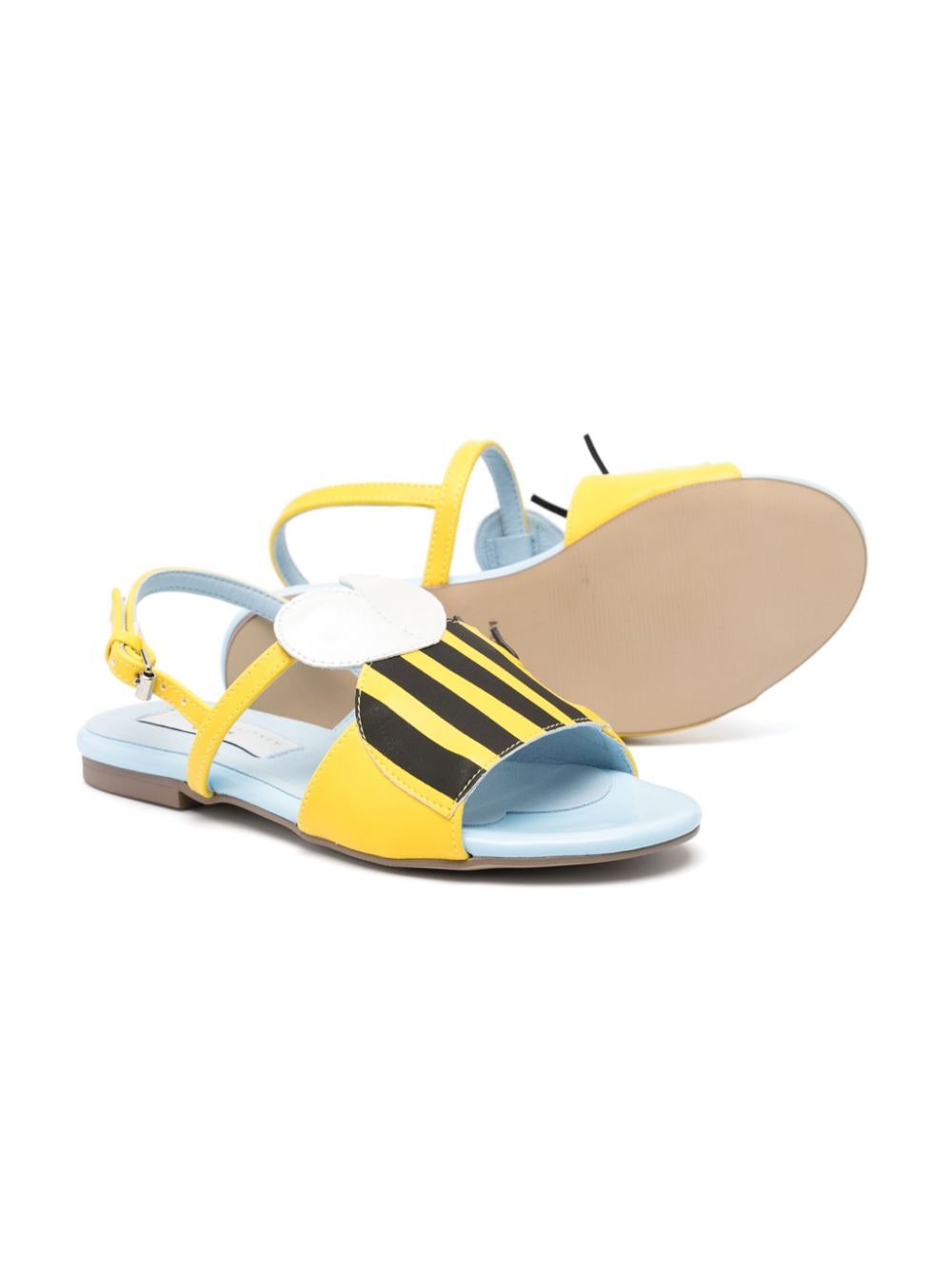 Shop Stella Mccartney Bumblebee Slingback Sandals In 黄色