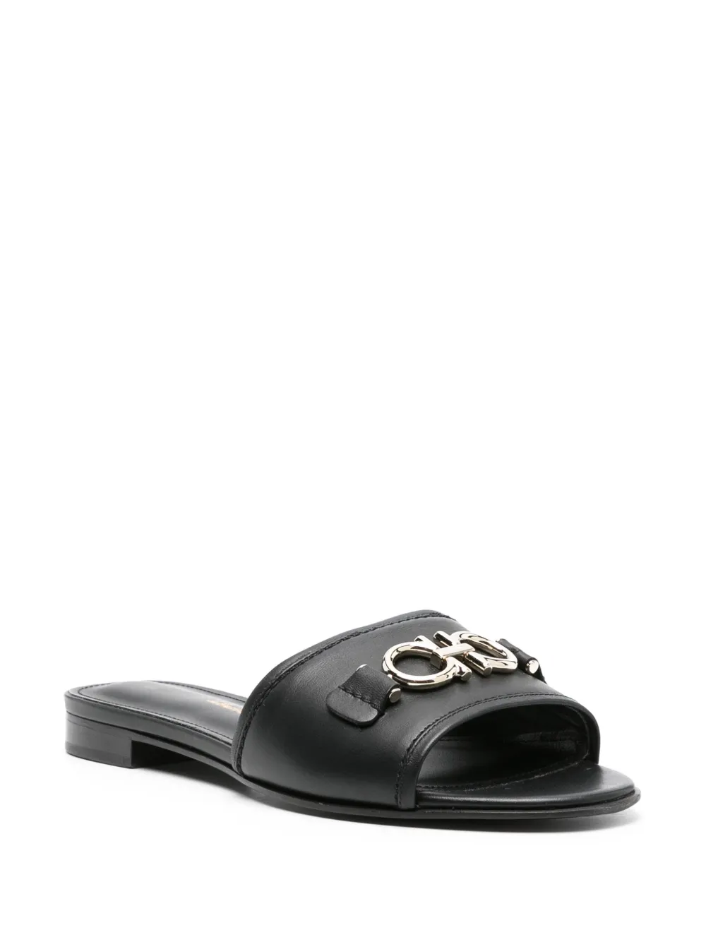 Ferragamo Pre-Owned Gancini muiltjes met gesp - Zwart