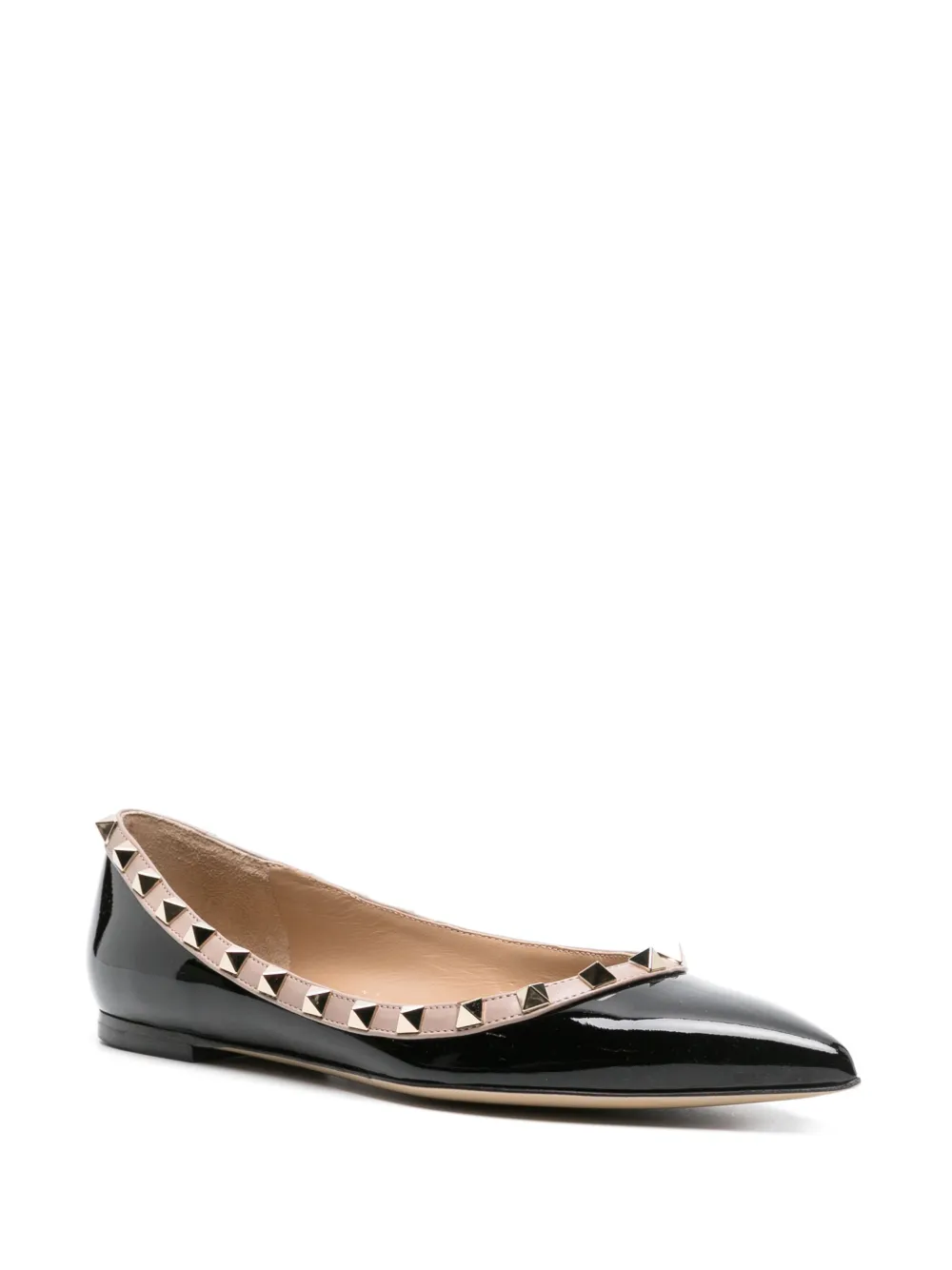 Valentino Garavani Pre-Owned Rockstud leren ballerina's - Zwart