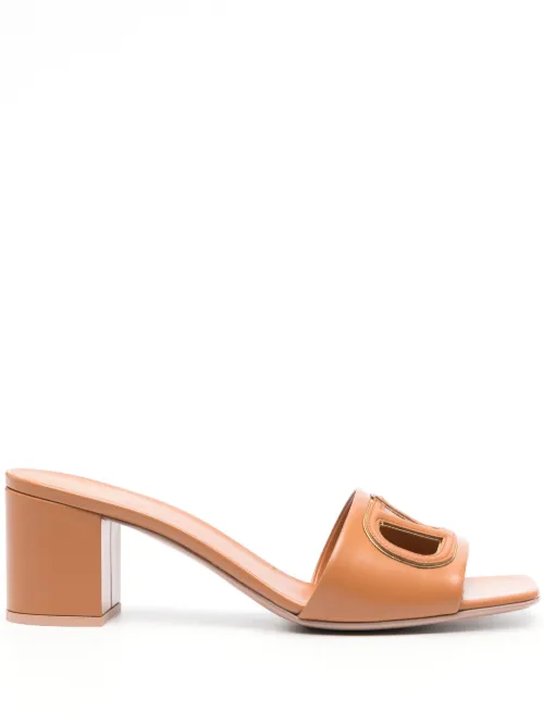 Mules en cuir à détail VLogo 60 mm - Valentino Garavani - Modalova