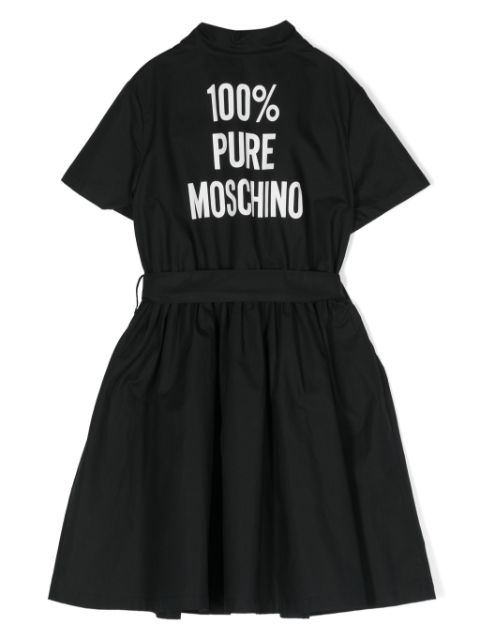 logo-print cotton-poplin shirtdress