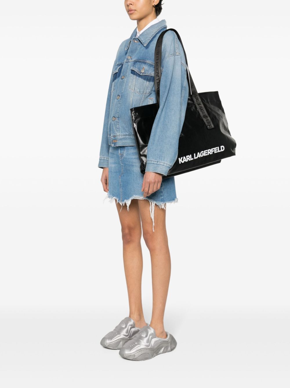 Shop Karl Lagerfeld K/essential Tote Bag In Black