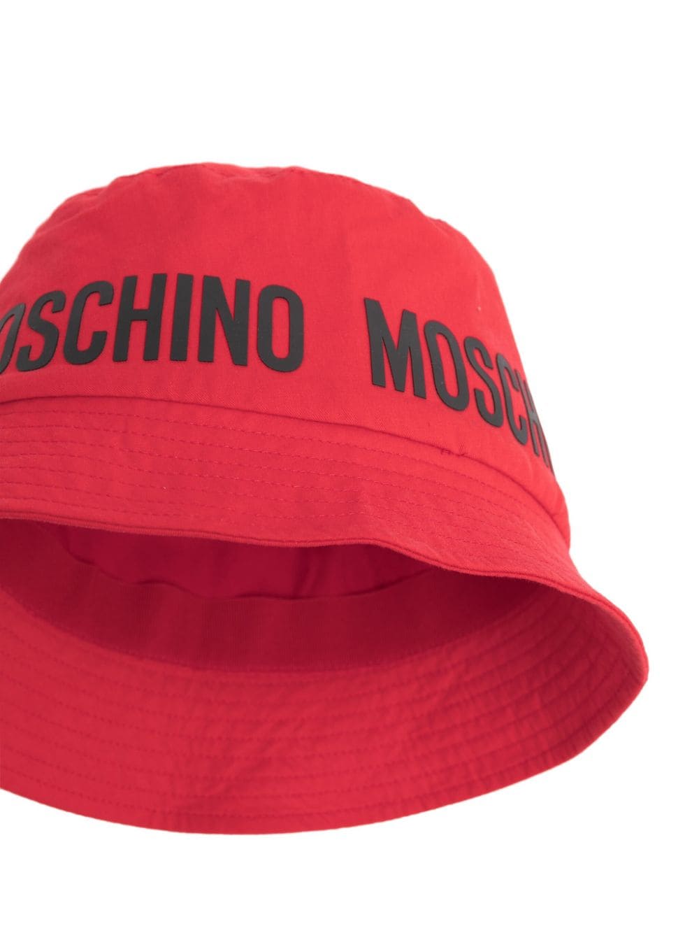 Shop Moschino Logo-print Cotton Bucket Hat In Red
