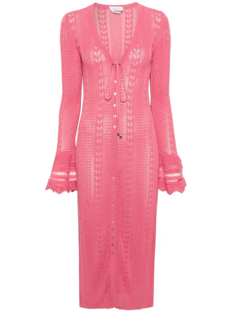 Blumarine vestido largo de tejido calado