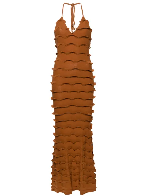 Blumarine ruffled knitted maxi dress