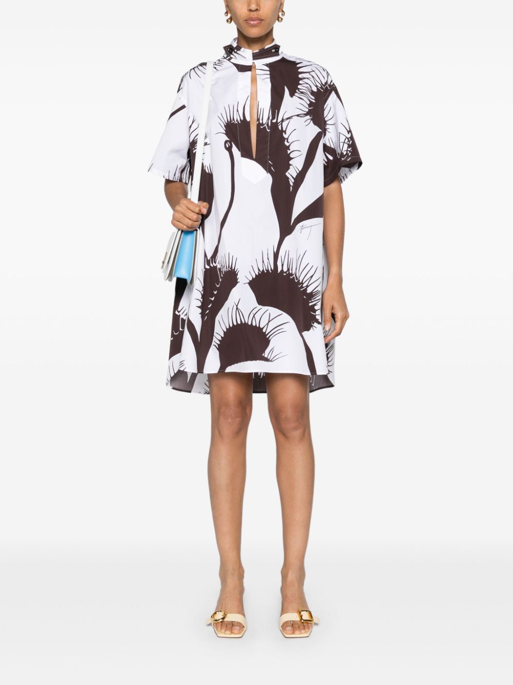 Ferragamo Cropped Venus print kaftan - Bruin